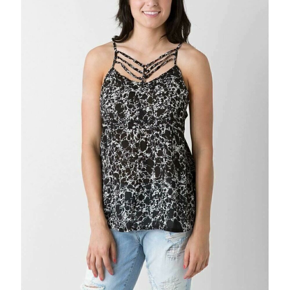 RVCA Women's Cut out Net Younger Days Strappy Tank Top Size Small - Picture 2 of 11